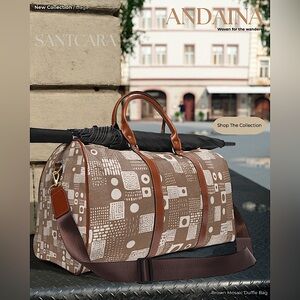 Andaina Brown Mosaic Duffle Bag
